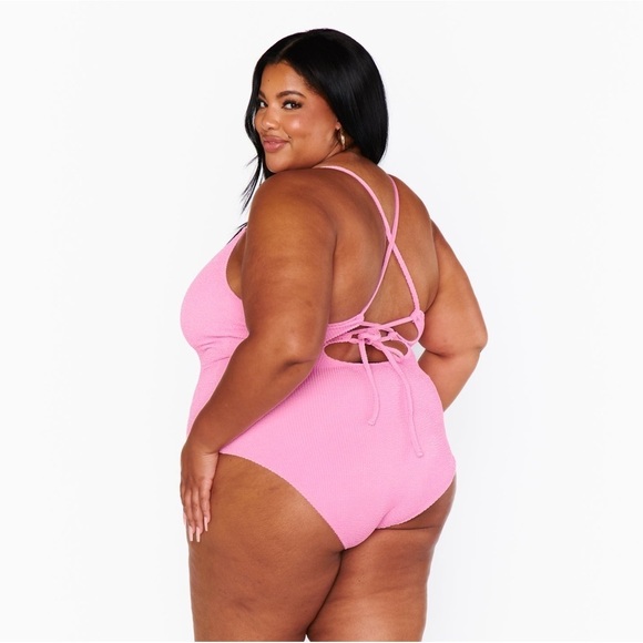 SHOW ME YOUR MUMU Positano One Piece In Bubblegum Scrunch - Picture 2 of 8